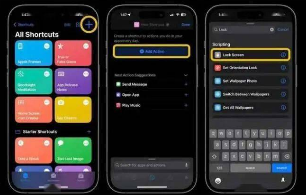 方正苹果14锁屏维修店分享iPhone14升级iOS16.4后如何创建锁屏快捷方式 
